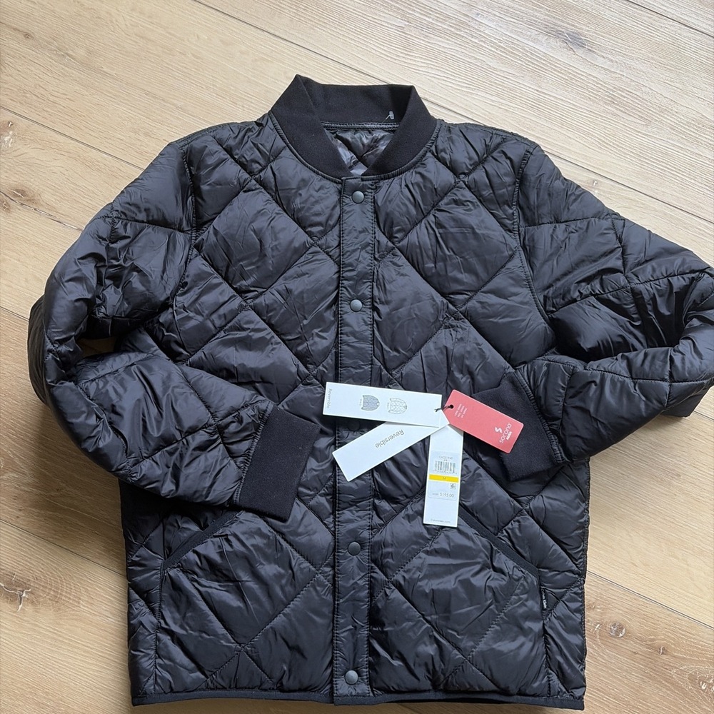 Calvin Klein Men's Reversible Quilted Bomber Jacket Black/Camouflage Size M NWT